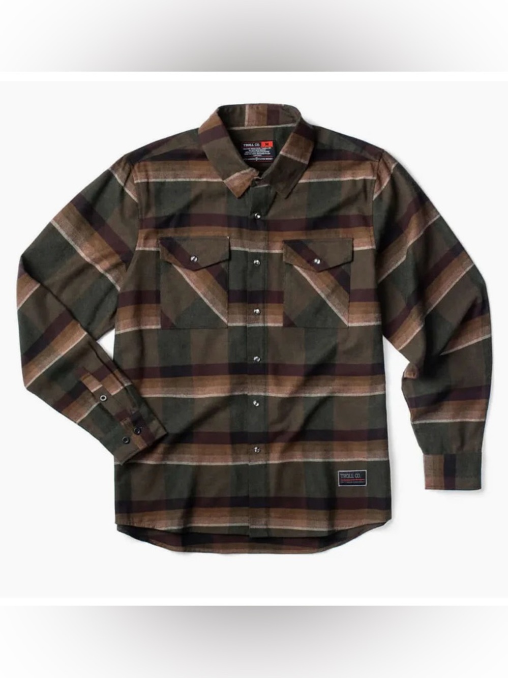 Troll Co. Men's Step Up Flannel Shirt Pearl Snap Brown‎ Plaid 2XL Brown Outdoor